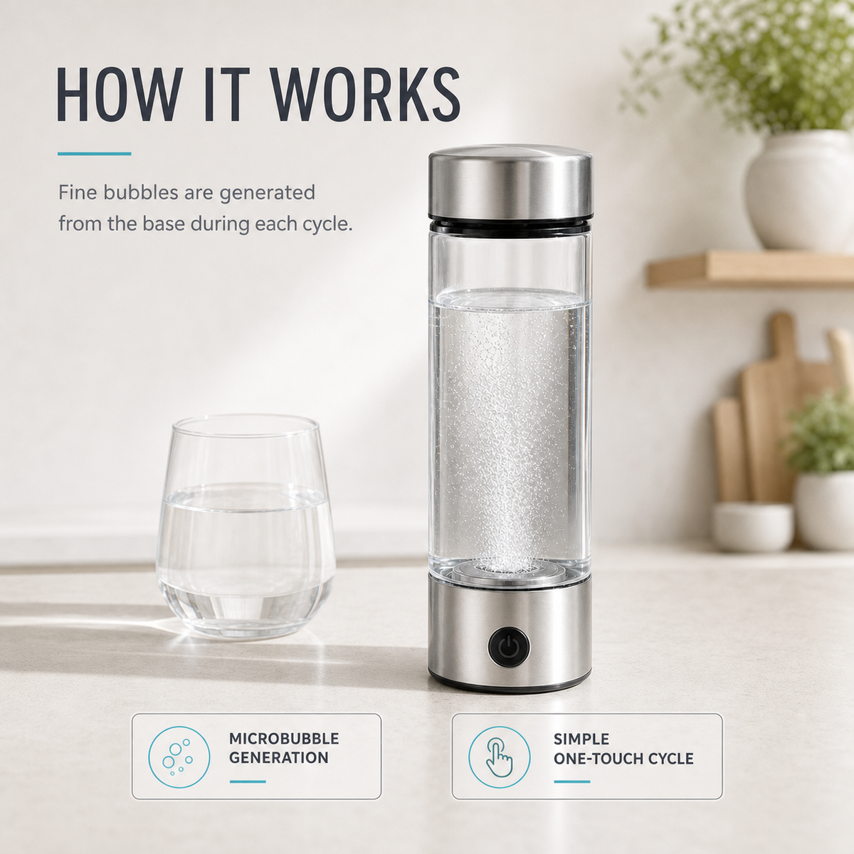 HydraCell Portable Hydrogen Water Bottle