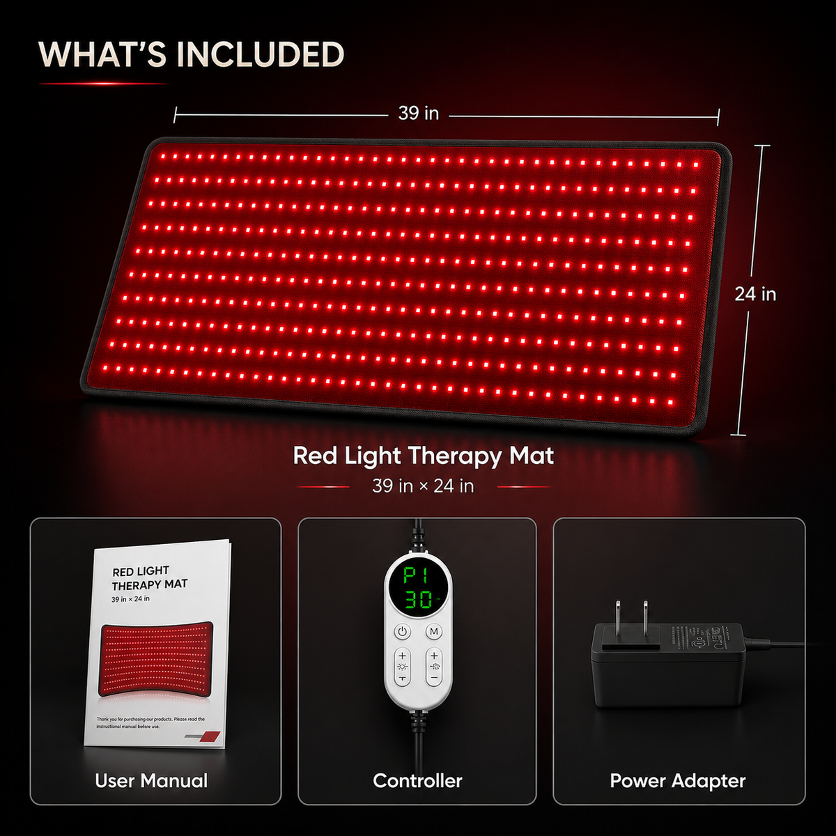 AuraPad Red Light Therapy Mat 400 LED 660nm & 850nm